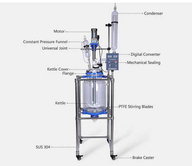 30l vacuum glass reactor 30l vacuum glass reactor