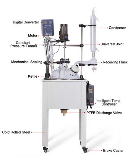 50l single layer glass reactor 50l single layer glass reactor